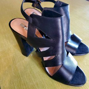 Audrey Brooke Black Heeled Sandals 8.5